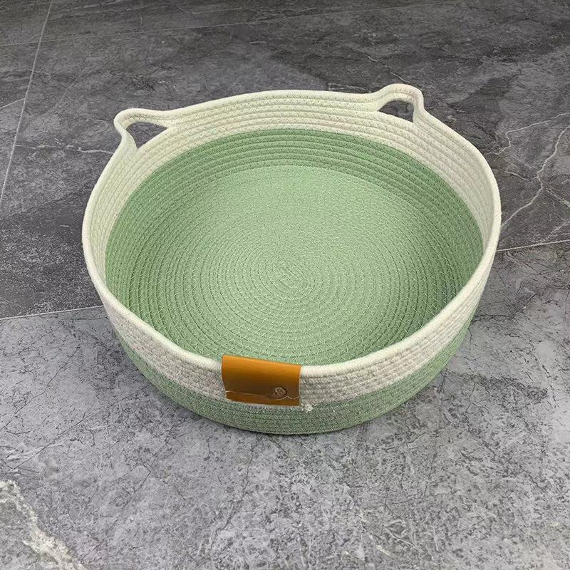 Cotton Rope Woven Cat Nest  Universal for All Seasons  Handwoven Cat Scratching Board Nest  Rattan Dog Nest  Washable