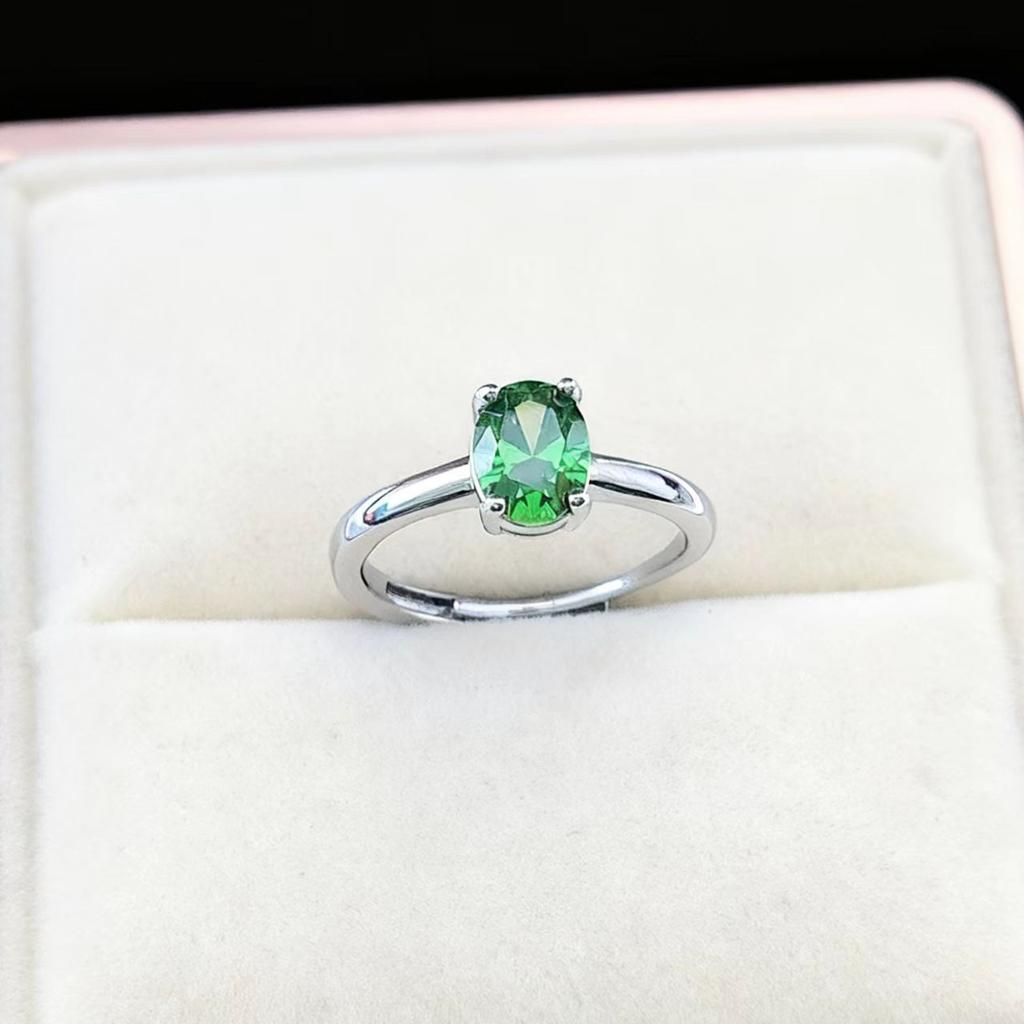 Niche Design Cultivates Ruby Sapphire Coconut Round Four-Claw Ring Women'S Fashion Simplicity Cultivates Colorful Treasure Women'S Ring