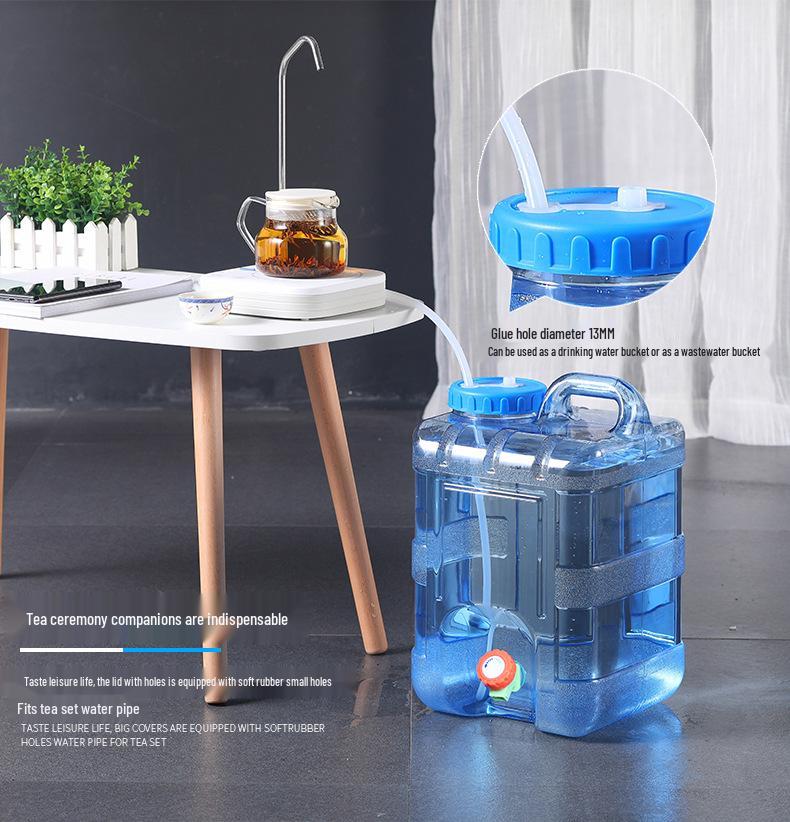 7.5L Outdoor Food-Grade Water Storage Bucket with Faucet for Camping & Self-Driving Tours