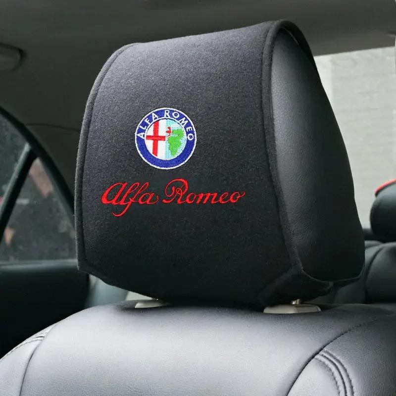 Anti-dust Car Headrest Cover Neck Pillow Case for Alfa Romeo Giulia GT 147 155 156 159 Mito Giulietta Stelvio Brera 166 Interior def789