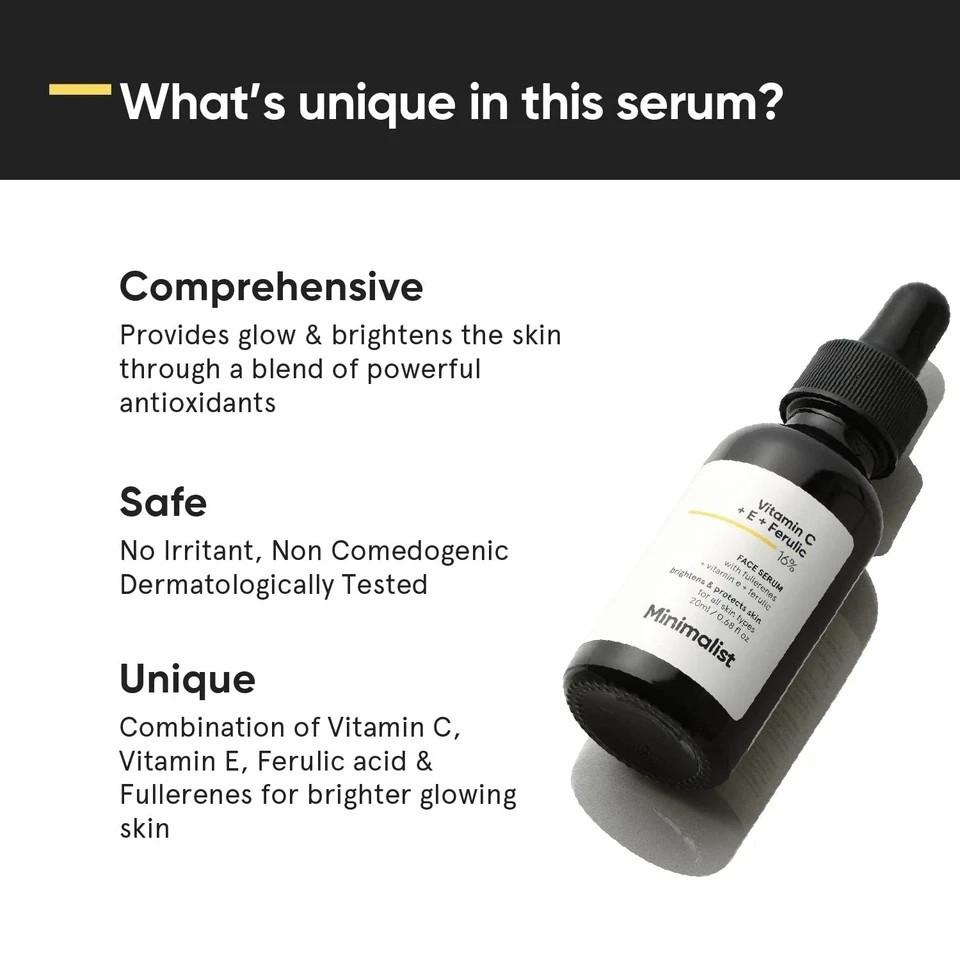 Minimalist 16% Vitamin C Face Serum For Brightening Skin 20ml