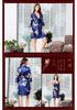 Summer Couple Silk Imitation Loungewear: Women's Nightgowns & Men's Bathrobes with Short Sleeves and Shorts.