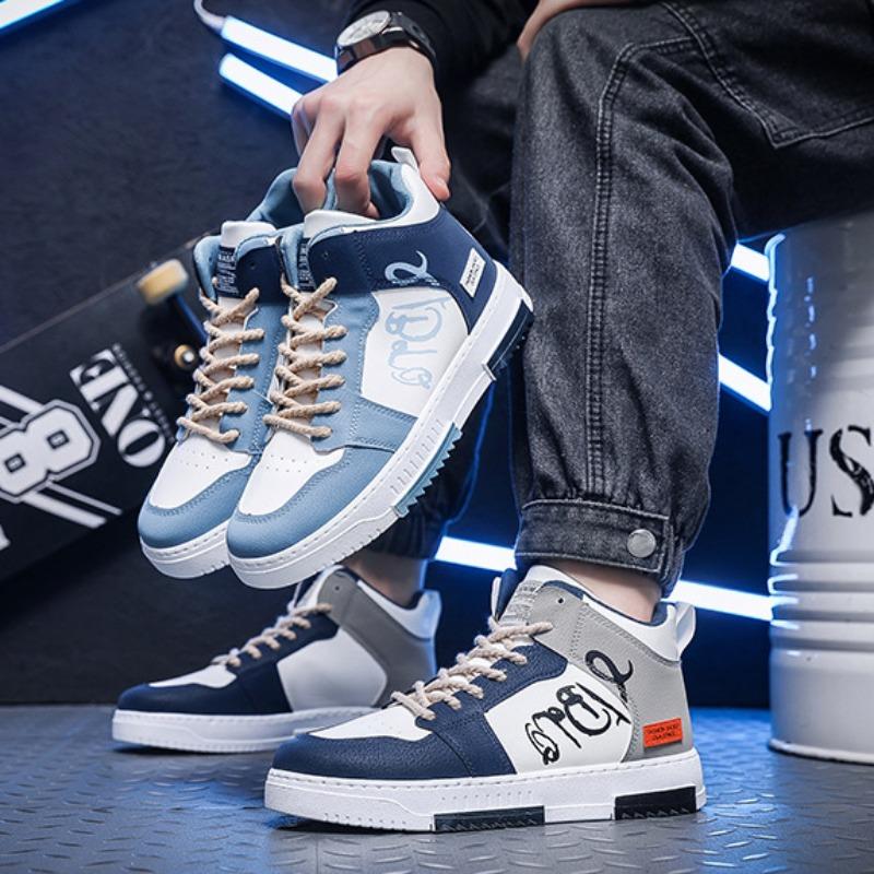 Neue Herren High Top Freizeitschuhe Studenten Jugend Board Schuhe Mode Rutschfest Dämpfung Trainingsschuhe Outdoor Joggingschuh Zapatos