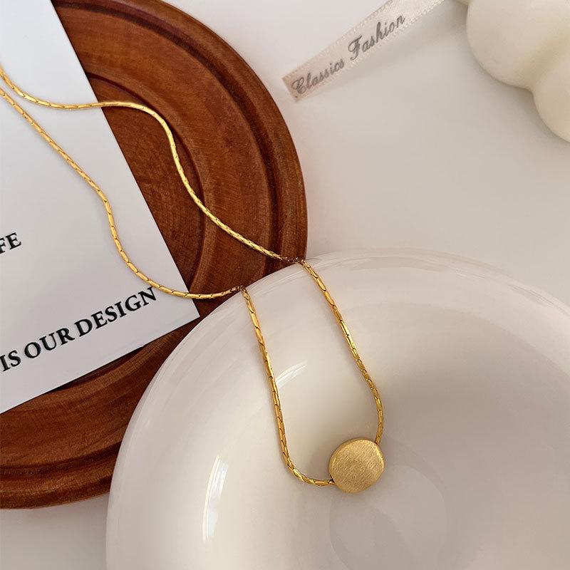 

Ожерелье из матовой фасоли, цепочка из змеиной кости, геометрическая цепочка из фасоли, женская легкая роскошная дизайнерская цепочка