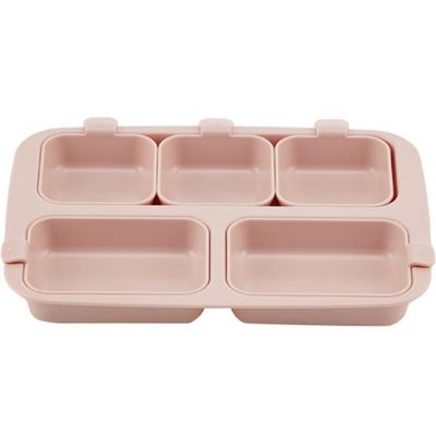 Nestic tek tabaklı bebek maması tepsisi, pembe, tabak + kase 5p, Popüler Kore ebeveynlik ürünleri