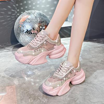 Spring and Summer New Mesh Rhinestone Women's Shoes Women's Casual Shoes Fashionable Breathable Versatile Sports