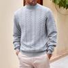 Autumn and winter sweater knitted sweater daily solid color young men's fashion jacquard turtleneck warm sweater