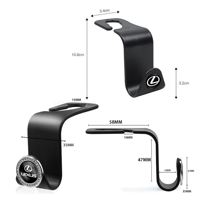 2Pcs Car Interior Portable Seat Back Hooks For Lexus F SPORT ES RX NX LS UX LM LX GX LC RZ IS CT GS RC HS LB RX330 IS250 Ct200h