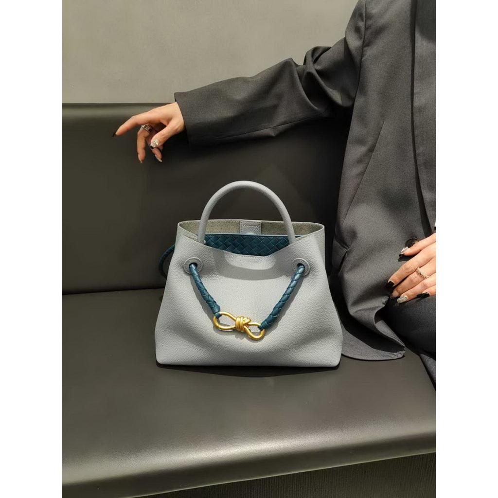 2026 Neue Leder-Damenhandtasche erste Schicht Rindsleder Retro gewebte Schmetterlingsschnalle Einzel-Schulter-Diagonal-Tasche