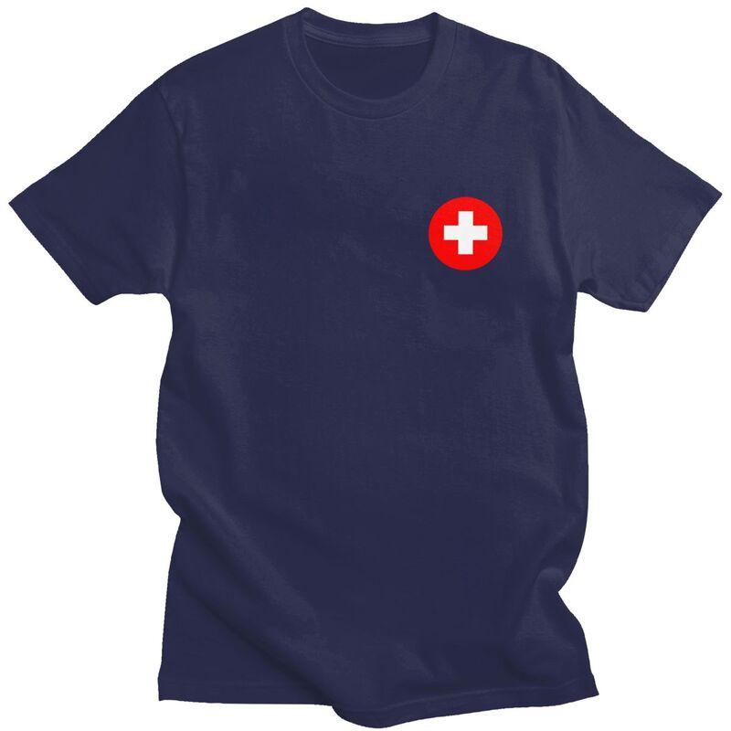 Lucky starfish Top Custom EHBO Noodgeneeskunde T-shirt voor Mannen Puur Katoen T-shirt Vrijetijds Tee Dokter Verpleegkundige T-shirts Slim Fit M