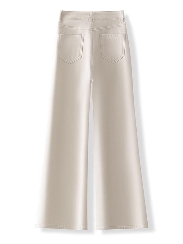 Chic High-Waisted Micro-Elastic Wide-Leg Pants - Women's 2026 Spring/Winter, Slimming, Warm, Loose, and Thickened.