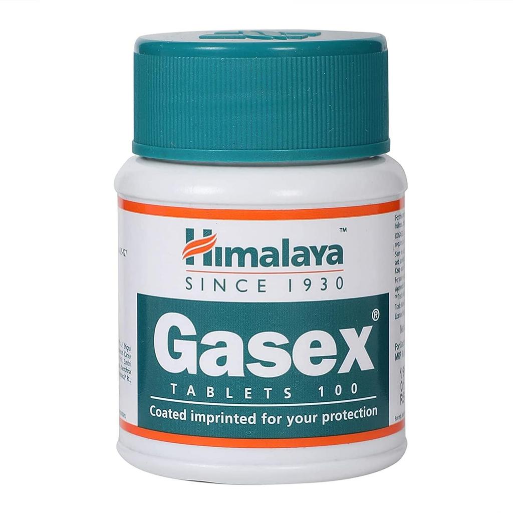 Himalaya Gasex Natürliche Verdauungshilfe zur Linderung von Blähungen und Gasen 100 Tabletten Packung
