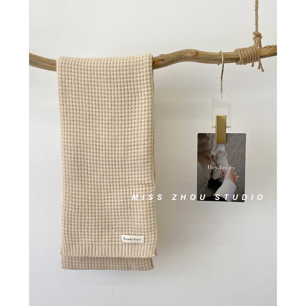 Korean version ins retro blue knitted scarf women's autumn and winter fashion versatile student warm wool scarf men's tide