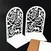 Modern Rose Themed Metal Bookends Easy To Clean Surfaces For Efficient Desktop Organization