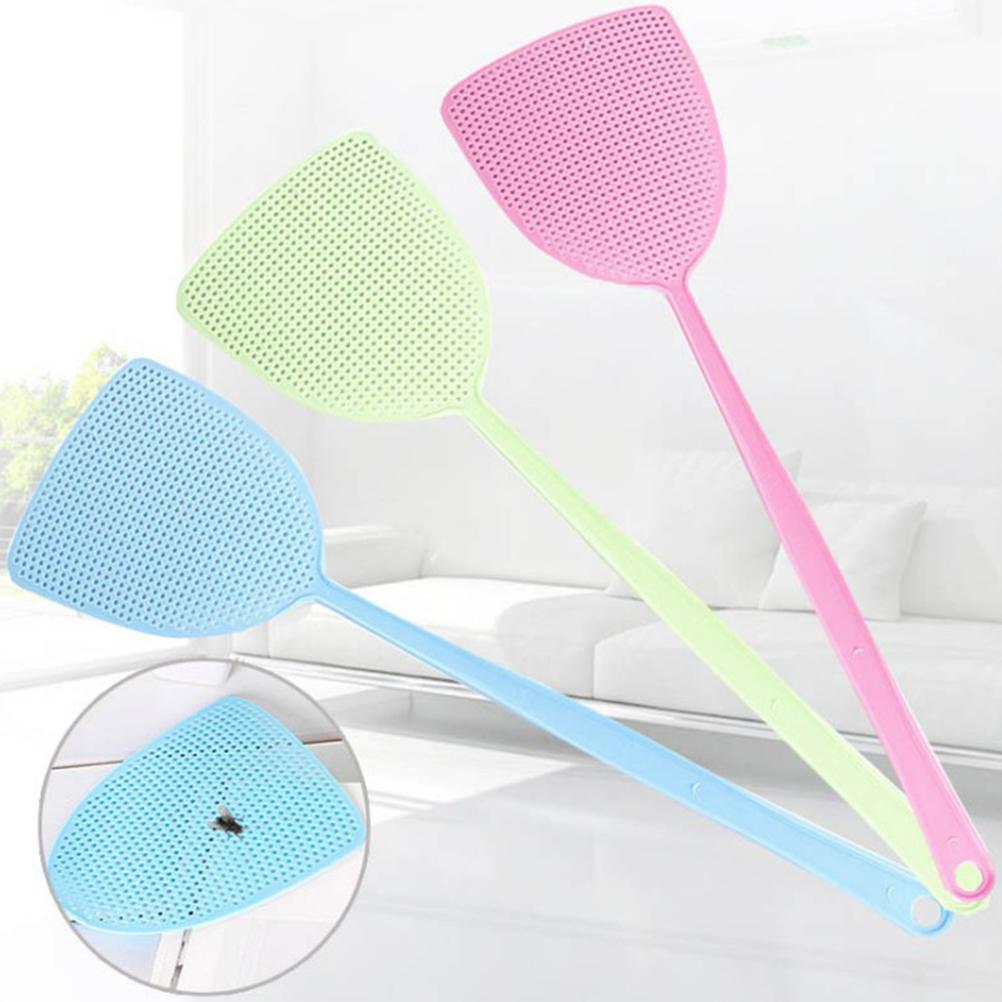 3 Pcs Plastic Fly Swatter Manual Swat Pest Control Prevent Pest Mosquito Tool with Long Handle