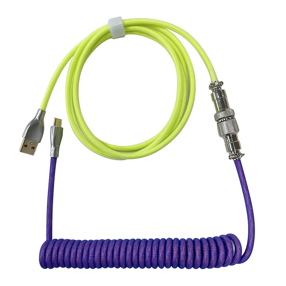 Type C USB Cable Mechanical Keyboard USB Wire for Mechanical Keyboard Aviator Connector Spiral Paracord