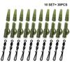 30PCS Carp Fishing Accessories Lead Clip Quick Change Swivel Tail Rubber Anti Tangle Sleeves for Carp Rigs Coarse Fishing Tackle