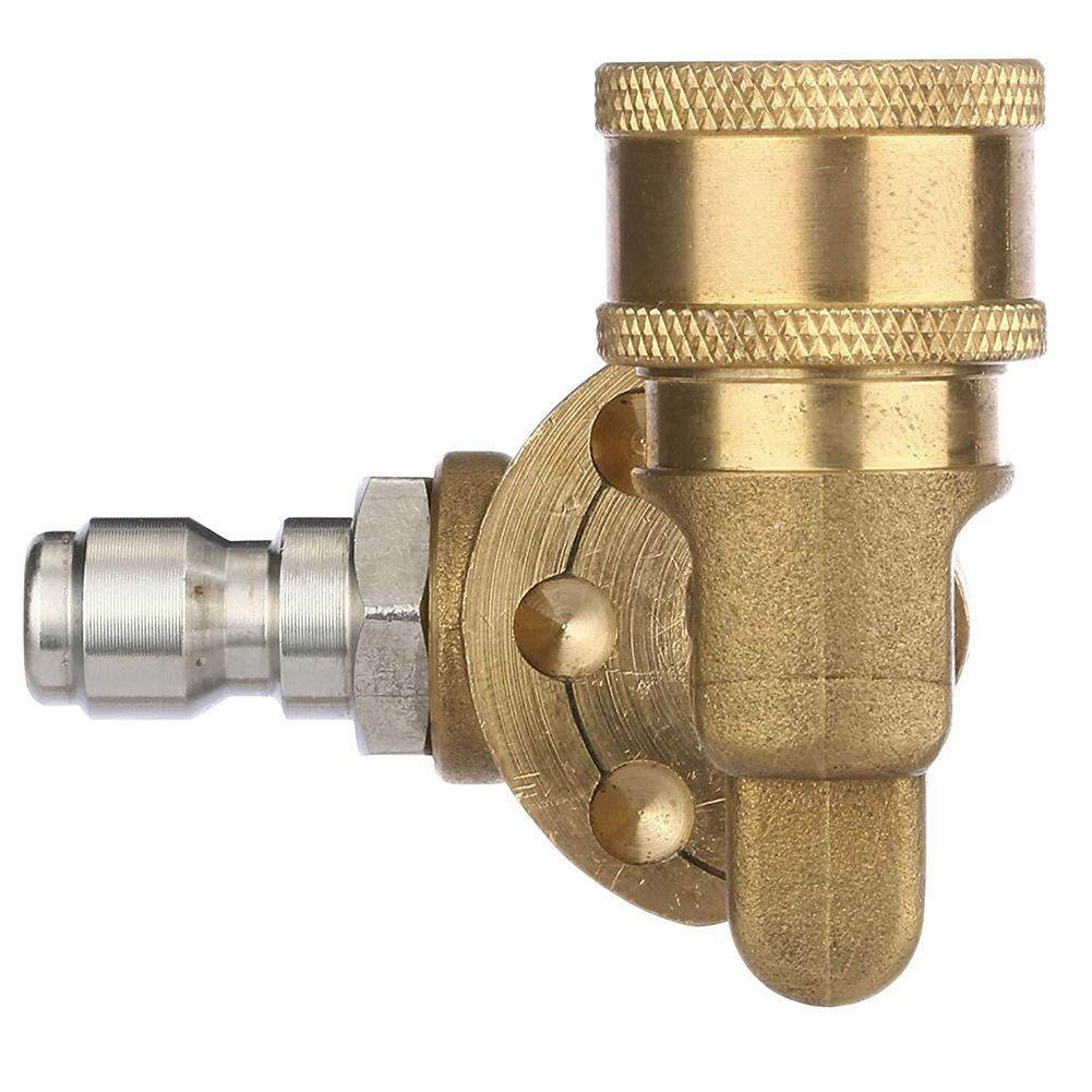 Quick Connection Pressure Washer Attachment 1/4 Adjustable Joint +10pcs O-Rings Copper 4500PSI 5 Angles for Pressure Washer Tips