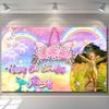 Personalised Birthday Backdrop Background Banner unicorn girl children Party