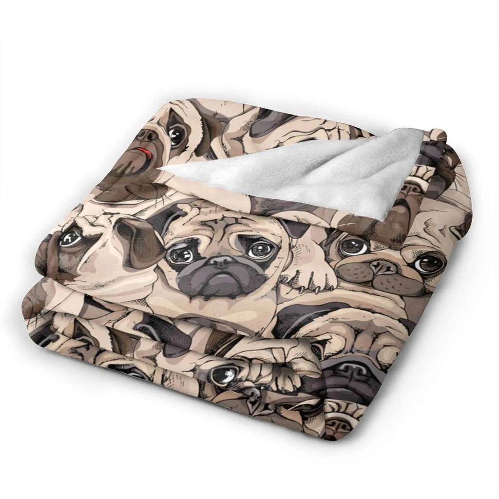 Funny Puppy Dog Throw Blanket Super Soft Micro Flannel Fleece Bed Blankets Plush Lightweight Fluffy Throws Home Decorative