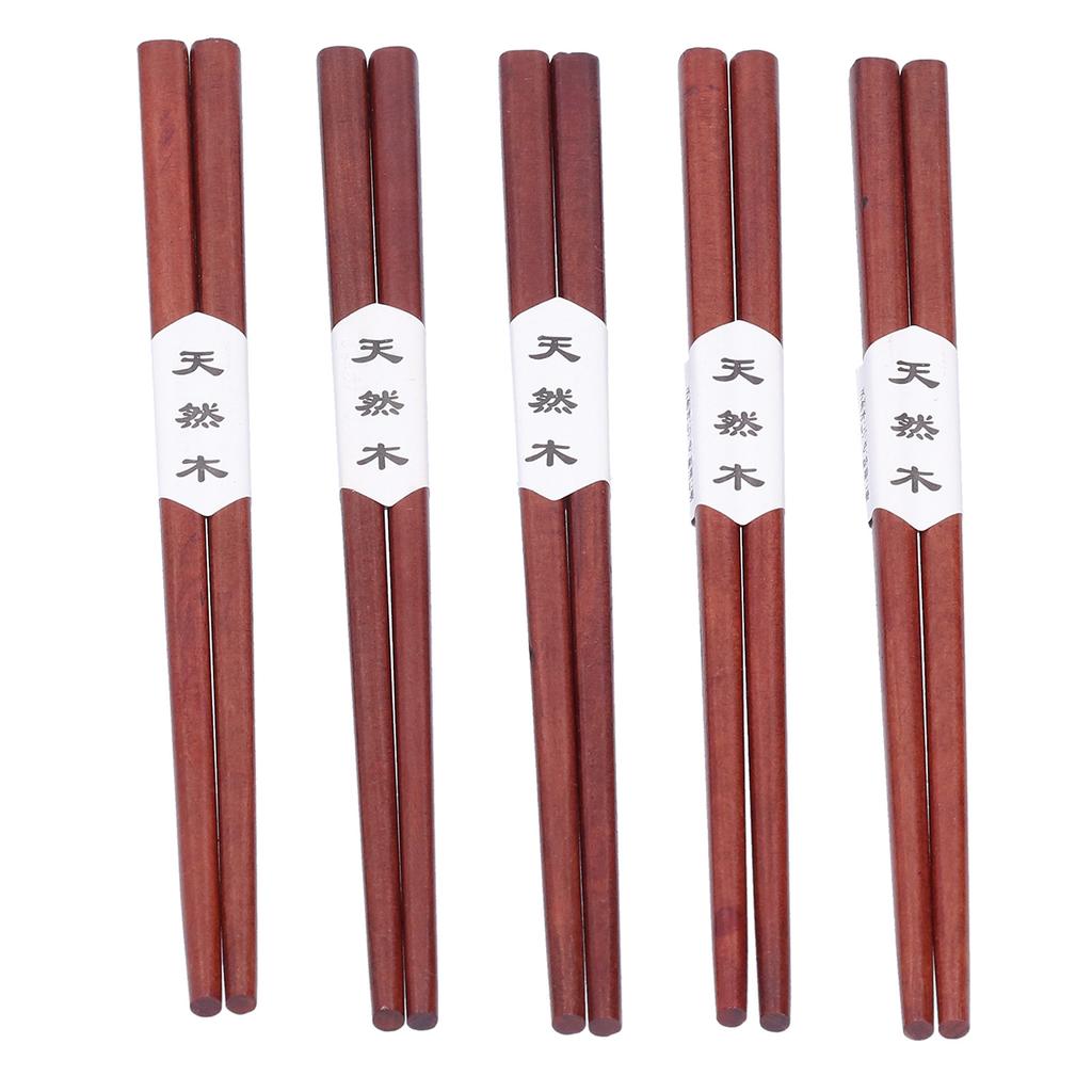 5Pairs Wooden Chopsticks Reusable   Wood Chopsticks for Home Kitchen Hotel