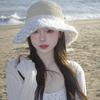 New Summer Women'S Fishing Hat Sun Protection Hat Lace Trim Beach Straw Hat Breathable And Stylish
