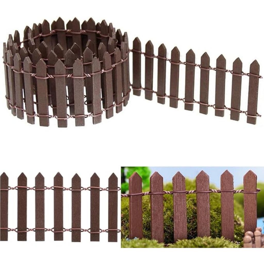 Miniaturní vílí zahradní plot Doplňky do zahrady víla Venkovní dřevěný laťkový plot DIY dekorace do květináče DIY dekorace dřevěný laťkový plot Domeček pro panenky