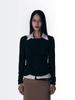 SIO Braid Detail Long Sleeve Top [Black]