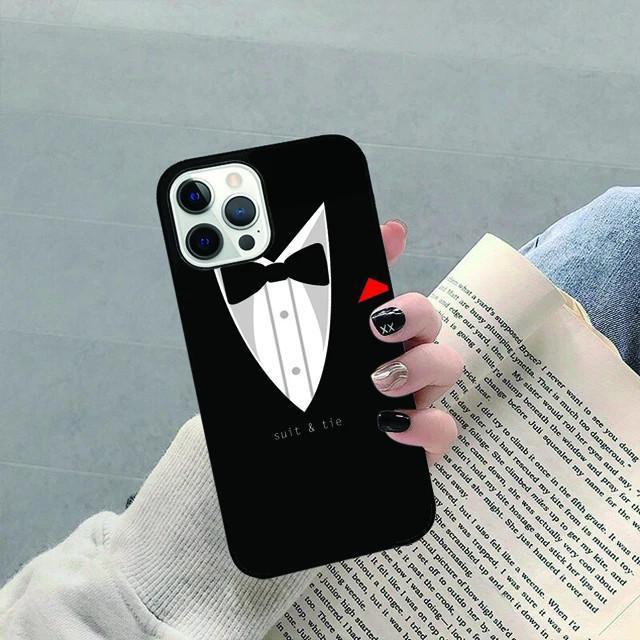 Applicable To Apple Iphone Mobile Phone Case Suit Tie Bow Soft Case Protective Cover Iphone