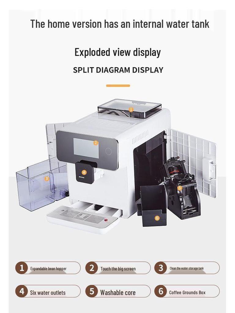 Touch Screen Smart Coffee Machine: Fully Automatic Espresso & American Style for Home or Hotel Use