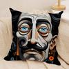 SSalvador Dali Abstract Cushion Cover Silky Short Plush Invisible Zipper Dustproof Sofa Pillow Case For Home Decor