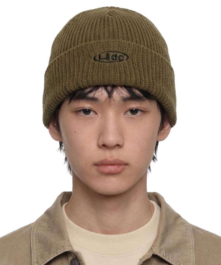 Eondeokeonteulol Winter Slim Fit Knit Thermal Logo Embroidered Unisex Solid Beanie Hat Beanie / Flex / Liquid / Khaki