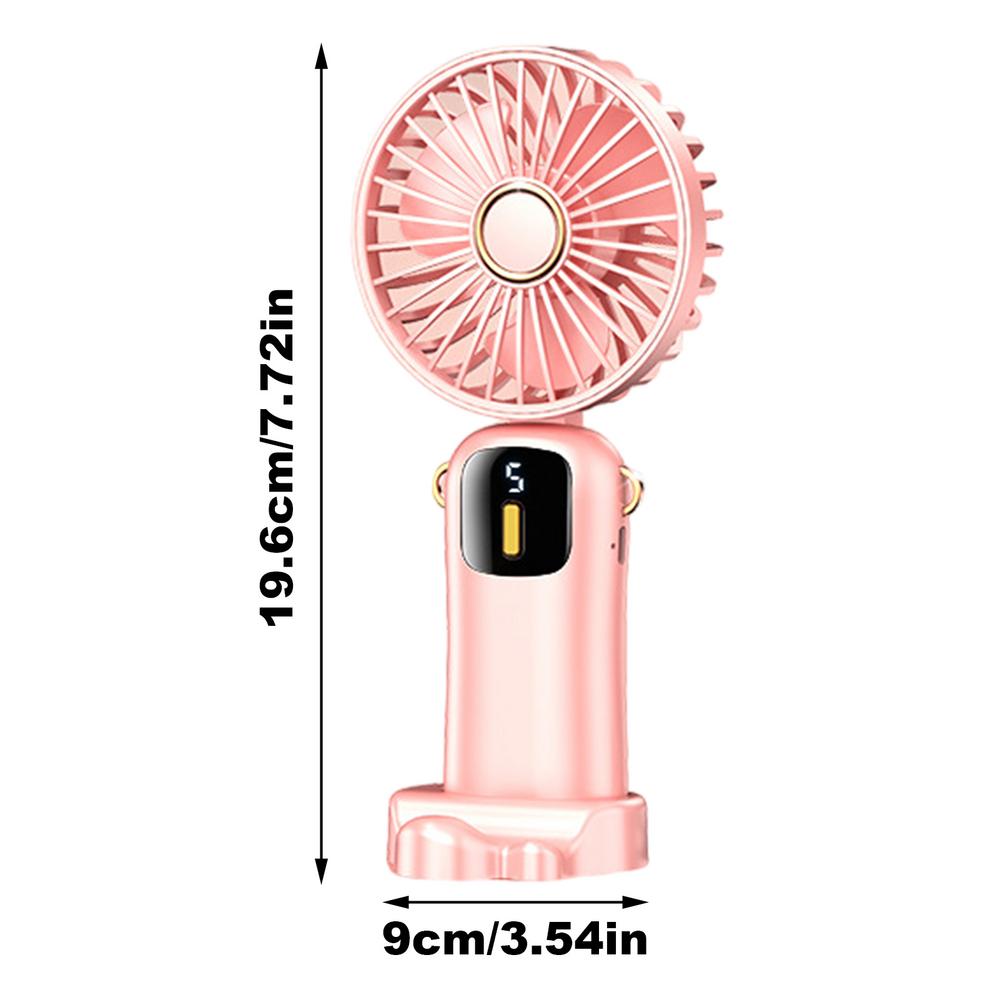 Handheld Mini Fan Foldable Portable Neck Hanging Fans USB Rechargeable Fan With Phone Stand Display Screen