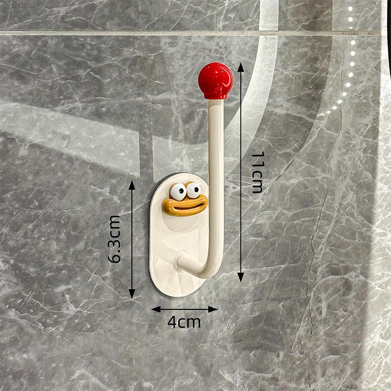 

1 шт. Дофаминовый самоклеящийся настенный крючок Прочный без сверления Крючки-вешалки для одежды и резинок для волос Крючки для ванной комнаты, кухни, дома красный