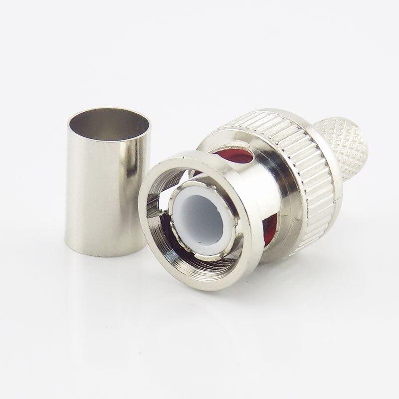 10 stk/parti 3 i 1 BNC hann RG59 plugg krympekontakter koblingskontakt til koaksialkabel for CCTV-kamerasystemtilbehør