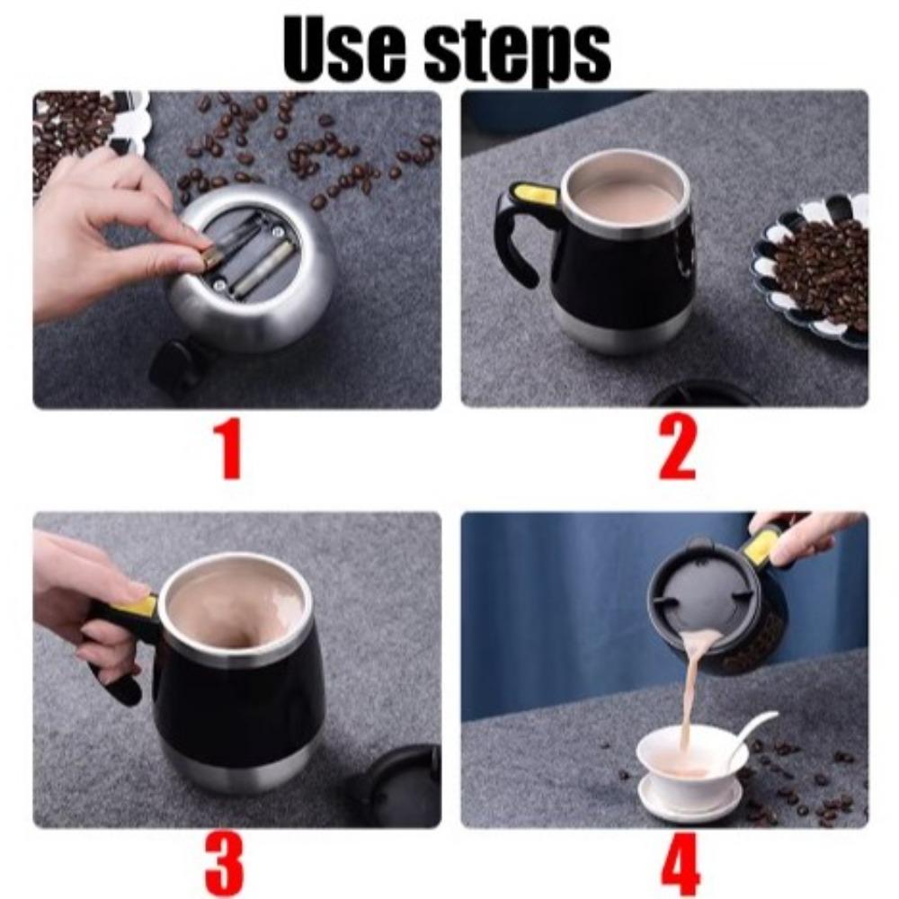 Gift 450ml Self Stirring Mug Stainless Steel Automatic Lazy Mixer Electric Creative Coffee Blender Tea