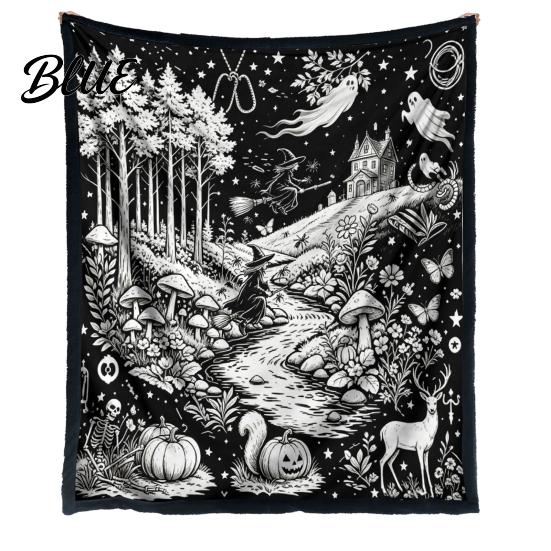 DIY Coloring Projects for Teens Halloween Blanket Throw Blanket with Ghost Patterns Color Your Artistic Bedroom Decor Accessories Own Washable Cozy