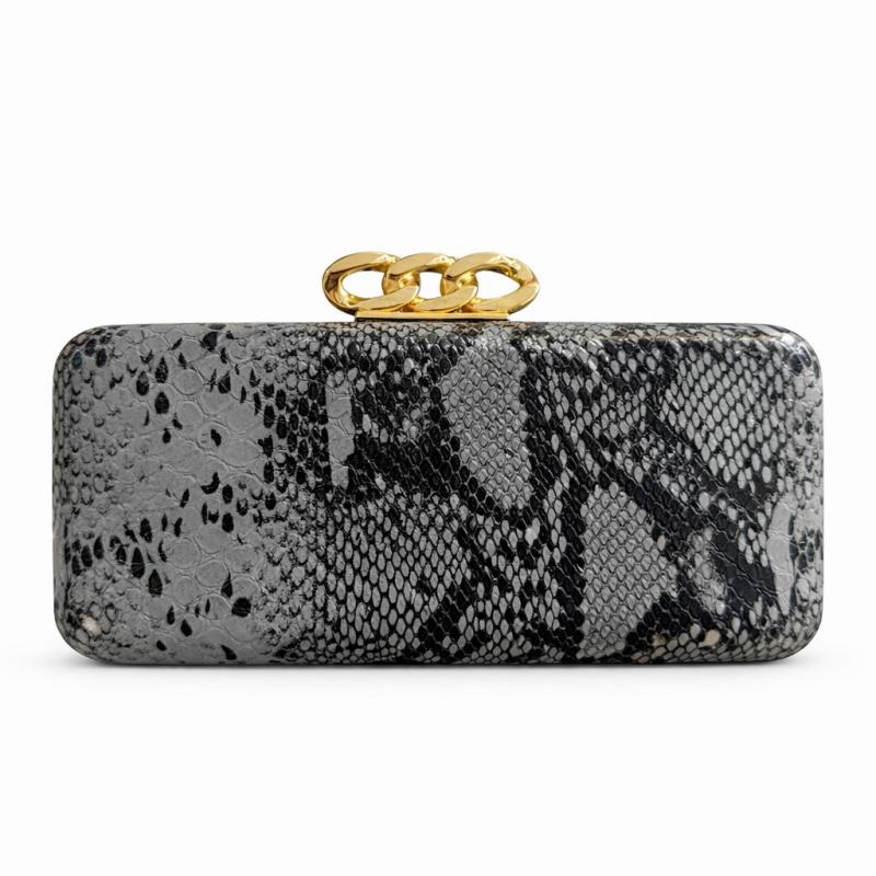 Vintage Schlangenprint Clutch Tasche für Damen Luxusmarke Handtaschen Elegante Schlangenlinien Crossbody Taschen Kette Party Clutch Geldbörse