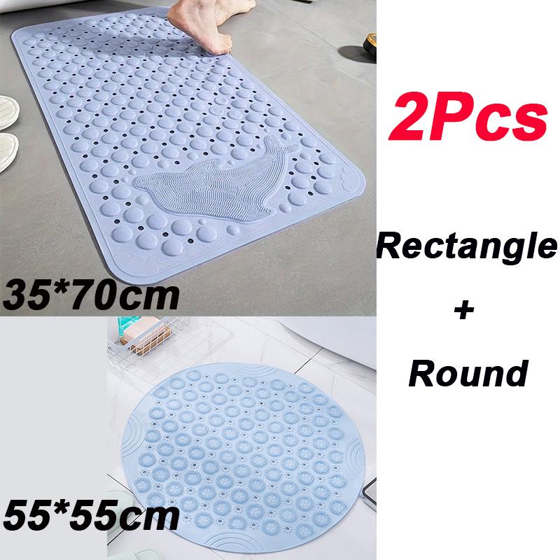 Bathtub Mat Non Slip with Suction Cups In Bathroom Washable Shower Mats with Drainage Holes for Tub Foot Massage