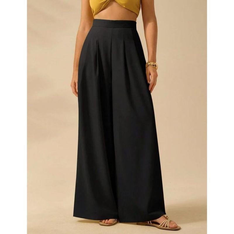 

Fashion Spring and Summer New Arrival Print Casual Loose High Waist Loose Pants Black XL