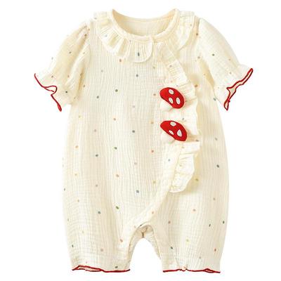 Baby Girl's Summer Polka Dot Short Sleeve Romper