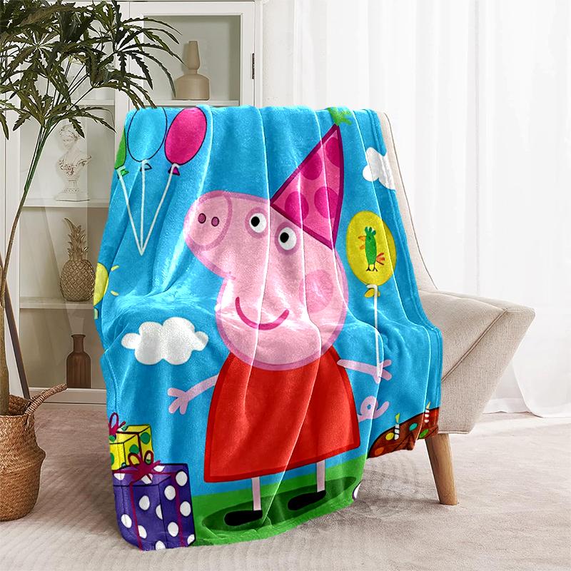 1pc Blanket Peppa Pig1 Print Design, Lightweight Blanket for Sofa, Bed- Soft &Warm, Gift for All Seasons like Christmas, Halloween