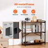 Metal Bookshelf Rustic Bookshelf 3-Tier for Living Room Bedroom & Office