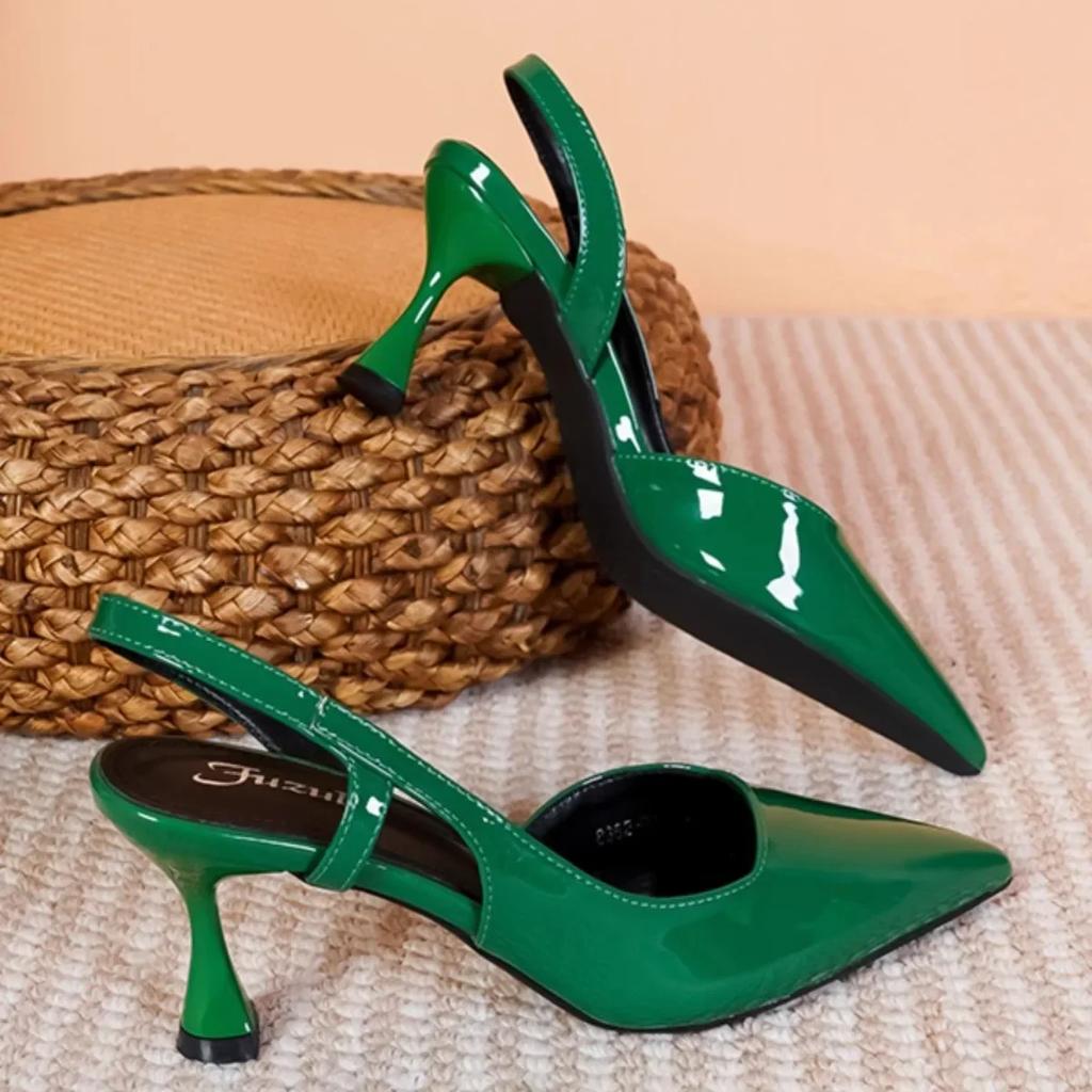 New Luxury High Heel Women's Shoes with Side Empty Pointed Shallow Mouth Thin Heel Sandals Fashion Versatile Casual Shoes