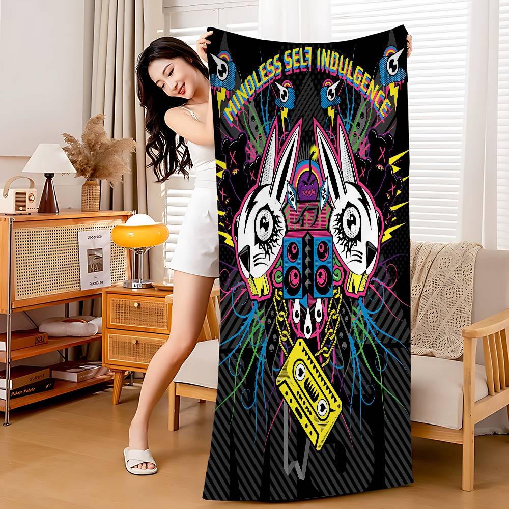 

M-Mindless S-Self I-Indulgence Anime Beach Swimming Towel Soft Absorbent Washcloth Children s Gifts for Kids Travel Camping Gym W30*H60(CM)