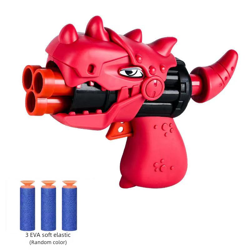 3-6 Years Old Children Soft Bullet Toy Dinosaur Handheld Gun Left Wheel Launch Suction Cup Burst Toy Gun Boys Girls