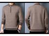 Brand Men's Wool Half-Zip Sweater - 2025 Autumn/Winter Edition: Thick, Warm Middle-Aged Dad Style Base Layer