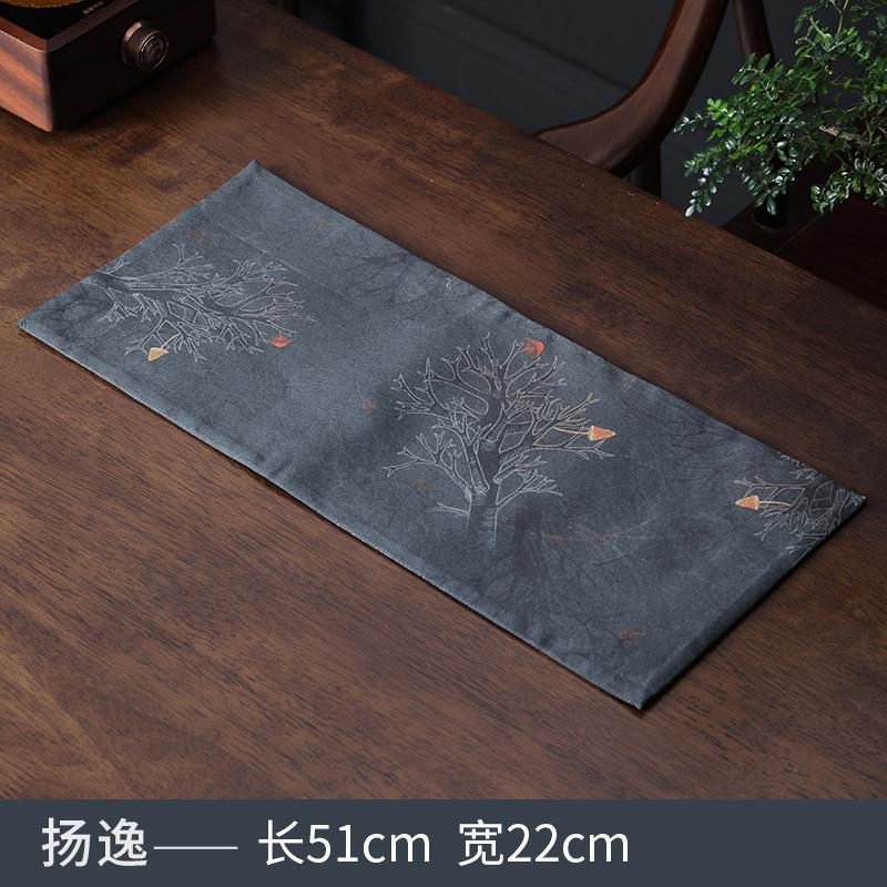 Fragrant Cloud Yarn Tea Table Chinese Style Zen Double-sided Retro Table Bunting Tea Table Waterproof Dry Foam Plate Cloth Pad