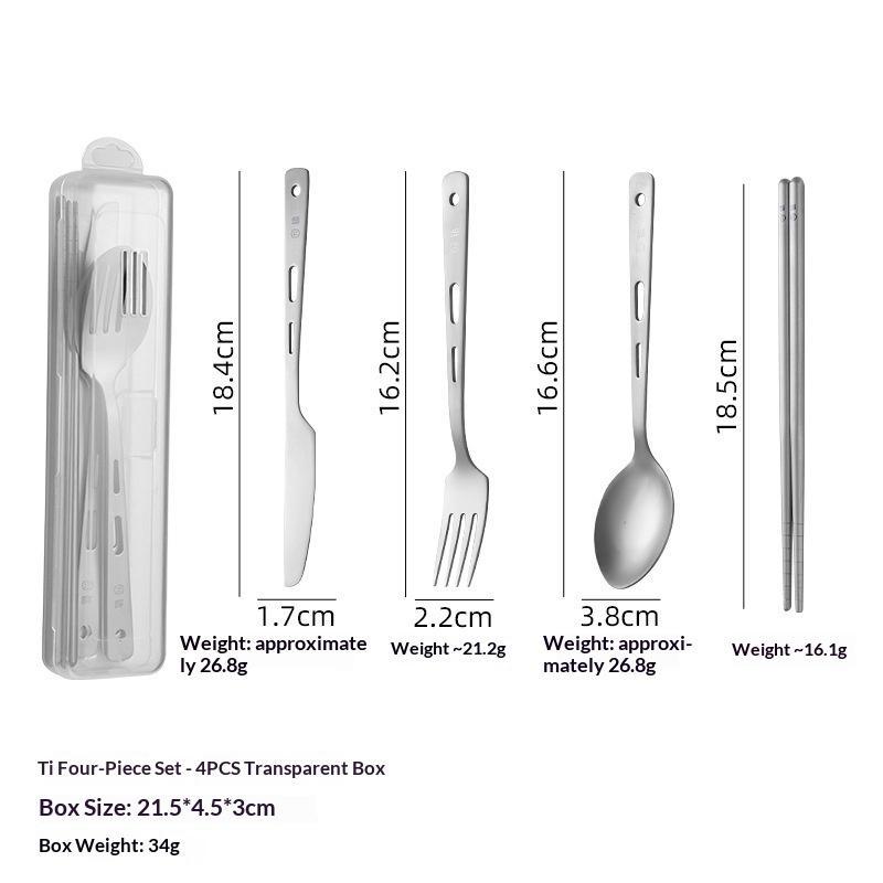 4Pcs/Set Travel Camping Utensils Set Lightweight Outdoor Survival Cutlery Spoon Knife Fork Chopsticks Durable Hiking Tableware