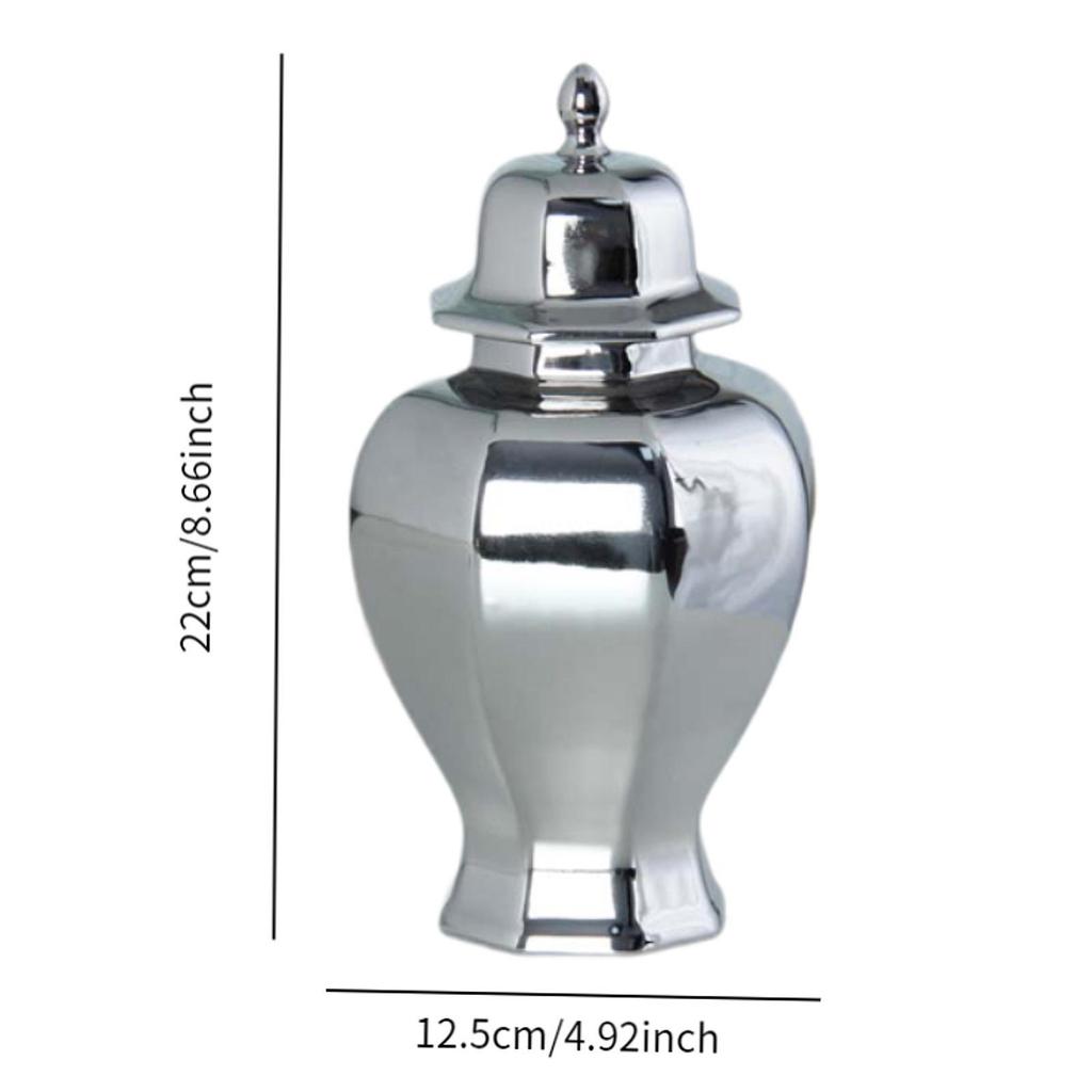 Ceramic Vase Decoration Elegant Floral Display Ceramic Ginger Jar with Lid for Bar Party Living Room Shop Window Entrance
